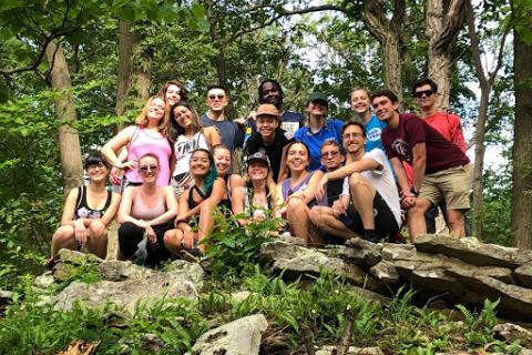 Group of students on a hike