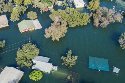 A flooded community