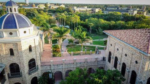 Aerial view of The University of Texas Rio Grande Valley campus