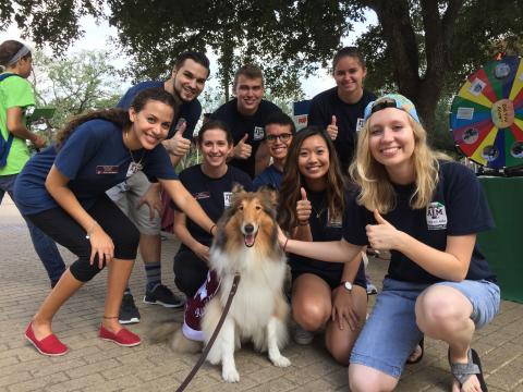 Students on campus sustainability day