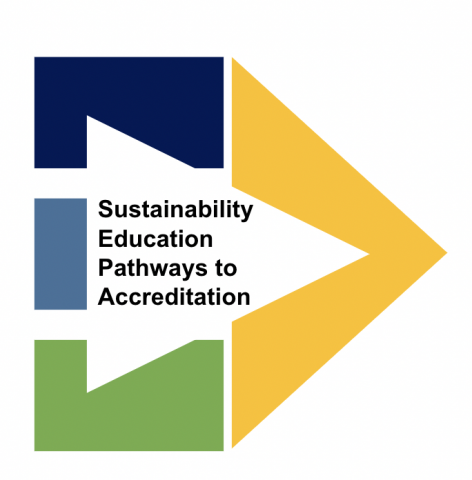 White, Green, and Blue Triangle Graphic Image