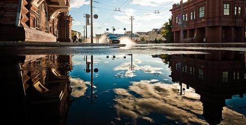 Flooding occurs in a city