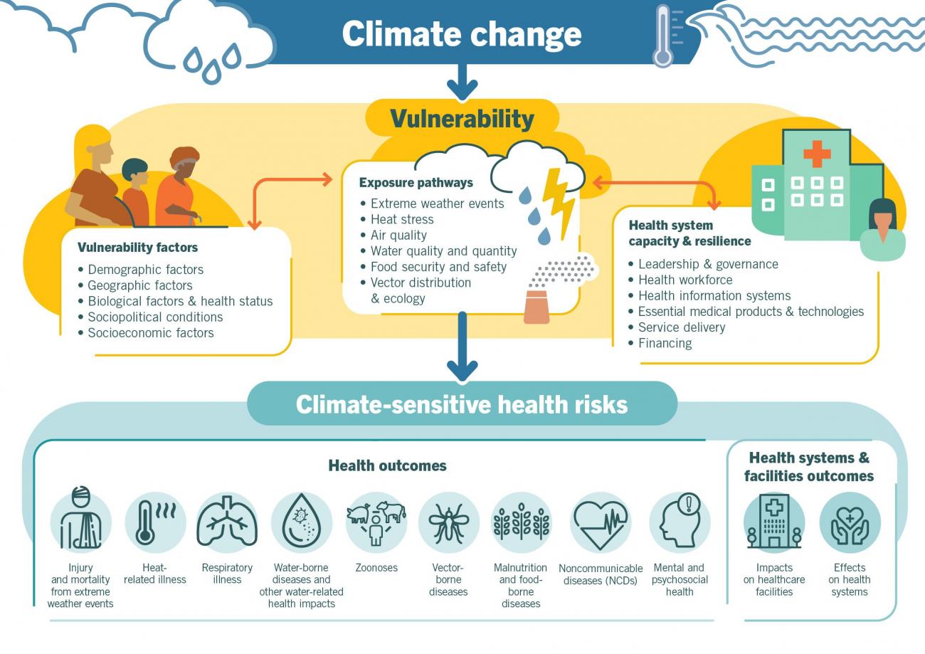 graphic depicting climate vulnerability and health risks