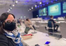 GCSE Delegate Paola Fajardo at one of the plenaries during COP26.